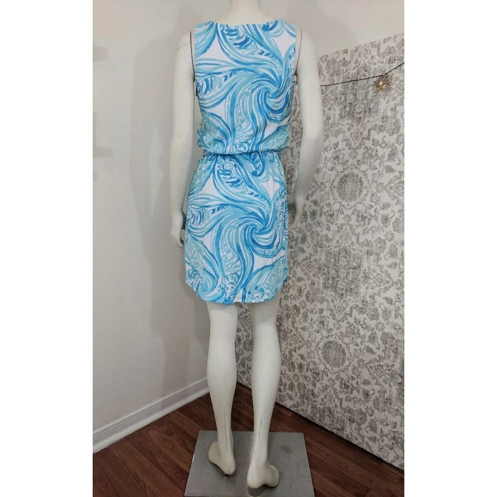 Lily Pulitzer Blue & White printed Windward summer beach Dress - Picture 7 of 8